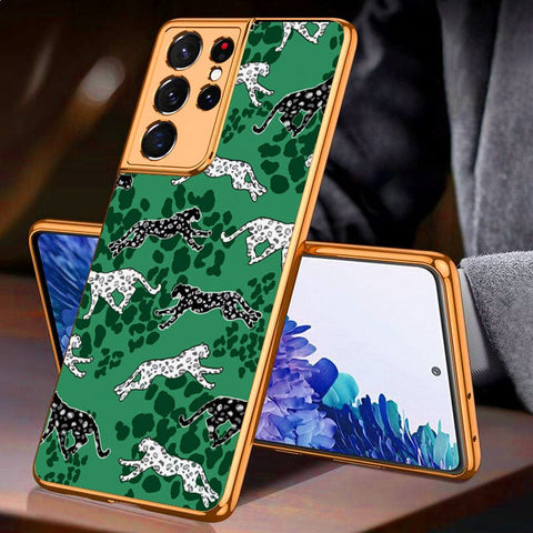 Samsung Galaxy S21 Ultra 5G Cover - Hustle Series - Premium Electroplated Infinity Ultra Shine Glass Soft Silicon Borders Case