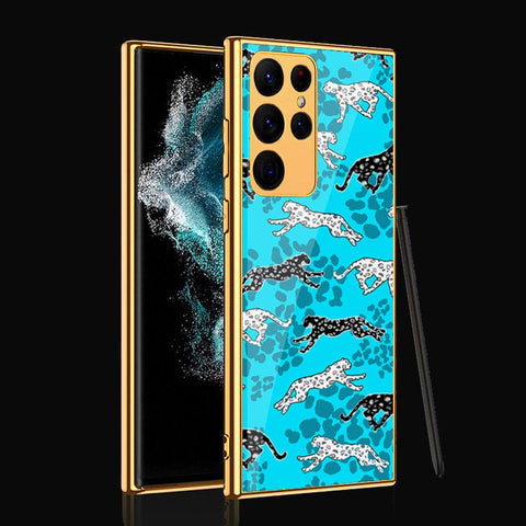 Samsung Galaxy S22 Ultra 5G Cover - Hustle Series - Premium Electroplated Infinity Ultra Shine Glass Soft Silicon Borders Case