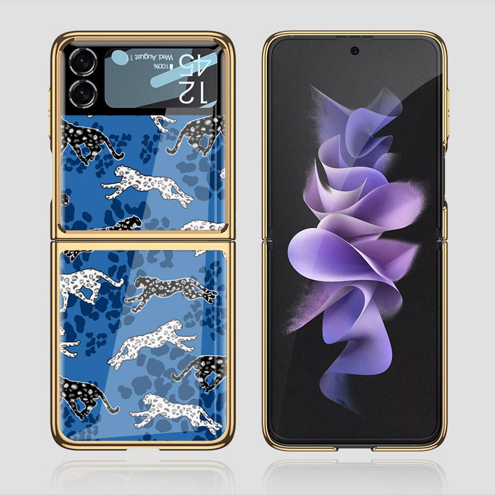Samsung Galaxy Z Flip 3 5G Cover - Hustle Series - Premium Electroplated Infinity Ultra Shine Glass Soft Silicon Borders Case