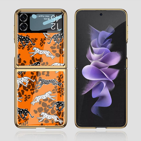 Samsung Galaxy Z Flip 3 5G Cover - Hustle Series - Premium Electroplated Infinity Ultra Shine Glass Soft Silicon Borders Case