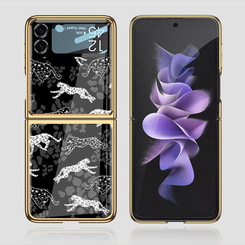 Samsung Galaxy Z Flip 3 5G Cover - Hustle Series - Premium Electroplated Infinity Ultra Shine Glass Soft Silicon Borders Case