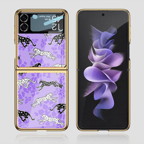 Samsung Galaxy Z Flip 3 5G Cover - Hustle Series - Premium Electroplated Infinity Ultra Shine Glass Soft Silicon Borders Case