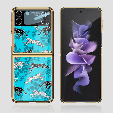 Samsung Galaxy Z Flip 3 5G Cover - Hustle Series - Premium Electroplated Infinity Ultra Shine Glass Soft Silicon Borders Case