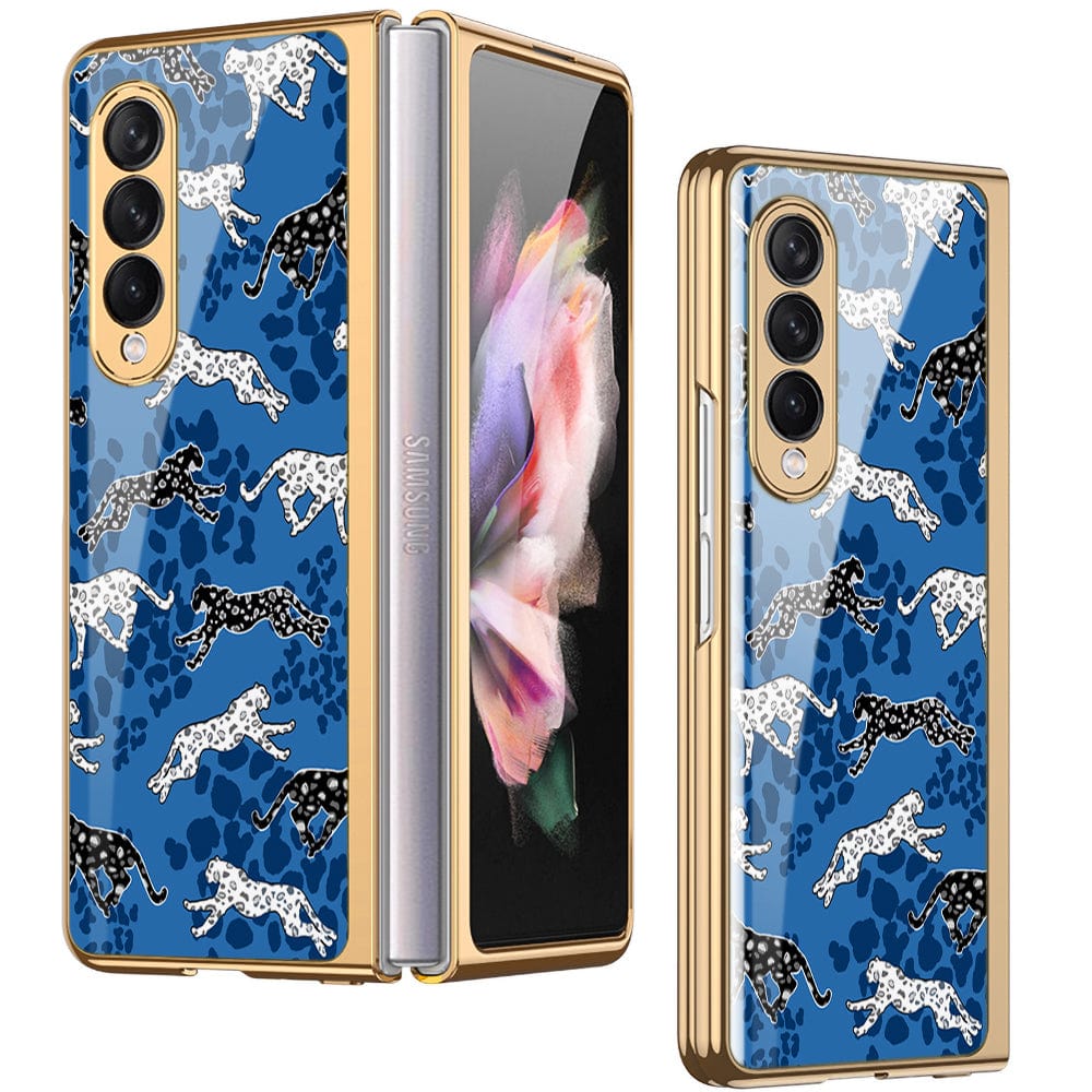 Samsung Galaxy Z Fold 3 5G Cover - Hustle Series - Premium Electroplated Infinity Ultra Shine Glass Soft Silicon Borders Case