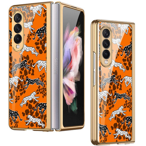 Samsung Galaxy Z Fold 3 5G Cover - Hustle Series - Premium Electroplated Infinity Ultra Shine Glass Soft Silicon Borders Case