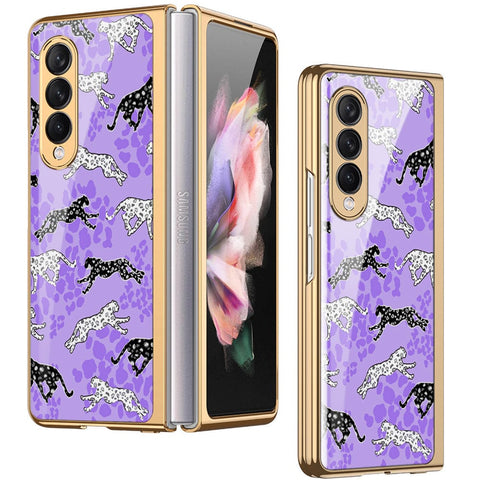 Samsung Galaxy Z Fold 3 5G Cover - Hustle Series - Premium Electroplated Infinity Ultra Shine Glass Soft Silicon Borders Case
