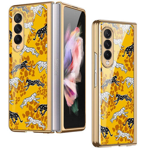 Samsung Galaxy Z Fold 3 5G Cover - Hustle Series - Premium Electroplated Infinity Ultra Shine Glass Soft Silicon Borders Case