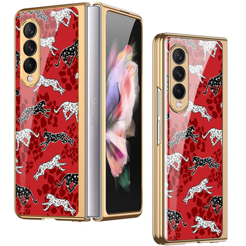 Samsung Galaxy Z Fold 3 5G Cover - Hustle Series - Premium Electroplated Infinity Ultra Shine Glass Soft Silicon Borders Case