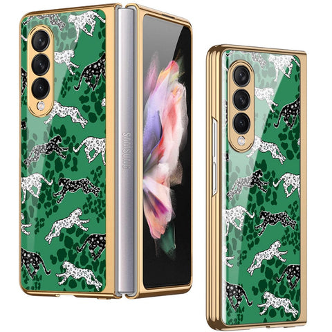 Samsung Galaxy Z Fold 3 5G Cover - Hustle Series - Premium Electroplated Infinity Ultra Shine Glass Soft Silicon Borders Case