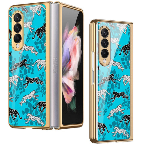 Samsung Galaxy Z Fold 3 5G Cover - Hustle Series - Premium Electroplated Infinity Ultra Shine Glass Soft Silicon Borders Case
