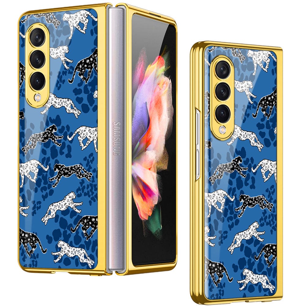 Samsung Galaxy Z Fold 4 5G Cover - Hustle Series - Premium Electroplated Infinity Ultra Shine Glass Soft Silicon Borders Case