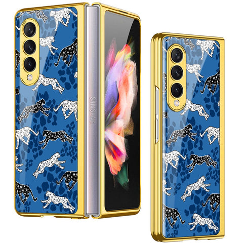 Samsung Galaxy Z Fold 4 5G Cover - Hustle Series - Premium Electroplated Infinity Ultra Shine Glass Soft Silicon Borders Case
