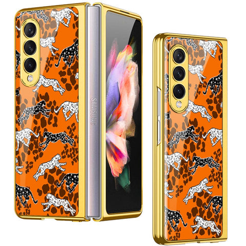 Samsung Galaxy Z Fold 4 5G Cover - Hustle Series - Premium Electroplated Infinity Ultra Shine Glass Soft Silicon Borders Case