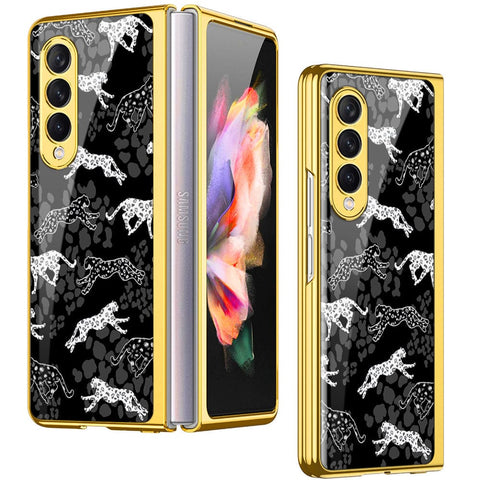 Samsung Galaxy Z Fold 4 5G Cover - Hustle Series - Premium Electroplated Infinity Ultra Shine Glass Soft Silicon Borders Case