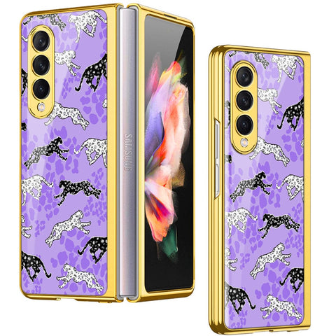 Samsung Galaxy Z Fold 4 5G Cover - Hustle Series - Premium Electroplated Infinity Ultra Shine Glass Soft Silicon Borders Case