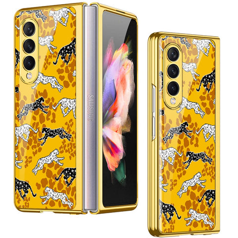Samsung Galaxy Z Fold 4 5G Cover - Hustle Series - Premium Electroplated Infinity Ultra Shine Glass Soft Silicon Borders Case