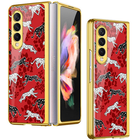 Samsung Galaxy Z Fold 4 5G Cover - Hustle Series - Premium Electroplated Infinity Ultra Shine Glass Soft Silicon Borders Case