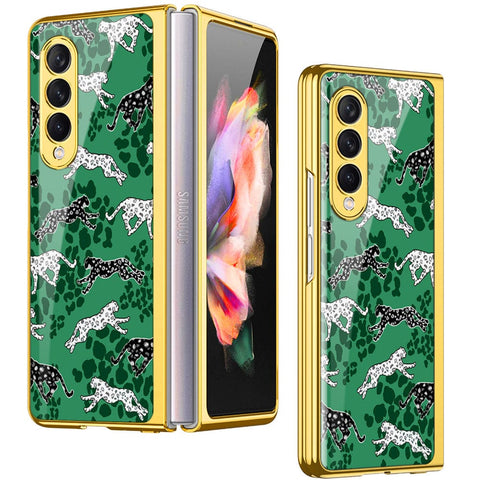 Samsung Galaxy Z Fold 4 5G Cover - Hustle Series - Premium Electroplated Infinity Ultra Shine Glass Soft Silicon Borders Case