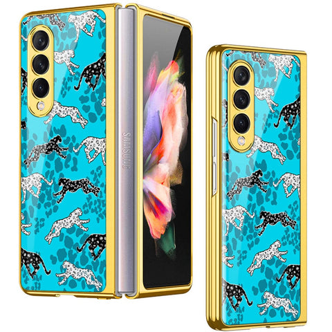 Samsung Galaxy Z Fold 4 5G Cover - Hustle Series - Premium Electroplated Infinity Ultra Shine Glass Soft Silicon Borders Case