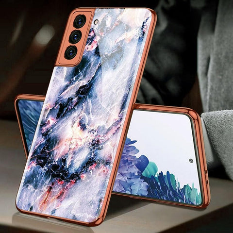 Samsung Galaxy S21 Plus 5G Cover - Colorful Marble Series - Premium Electroplated Infinity Ultra Shine Glass Soft Silicon Borders Case