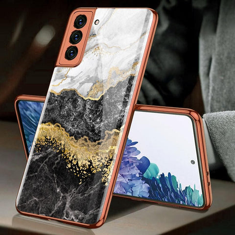 Samsung Galaxy S21 Plus 5G Cover - Colorful Marble Series - Premium Electroplated Infinity Ultra Shine Glass Soft Silicon Borders Case