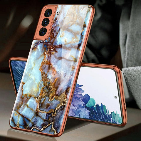 Samsung Galaxy S21 Plus 5G Cover - Colorful Marble Series - Premium Electroplated Infinity Ultra Shine Glass Soft Silicon Borders Case