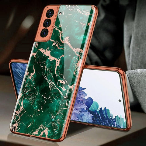 Samsung Galaxy S21 Plus 5G Cover - Colorful Marble Series - Premium Electroplated Infinity Ultra Shine Glass Soft Silicon Borders Case
