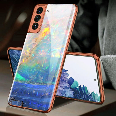 Samsung Galaxy S21 Plus 5G Cover - Colorful Marble Series - Premium Electroplated Infinity Ultra Shine Glass Soft Silicon Borders Case