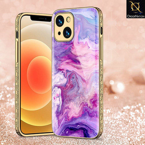 iPhone 13 Cover - Colorful Marble Series - HQ Ultra Shine Premium Infinity Glass Soft Silicon Borders Case