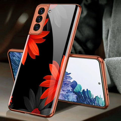 Samsung Galaxy S21 Plus 5G Cover - Floral Series 2 - Premium Electroplated Infinity Ultra Shine Glass Soft Silicon Borders Case