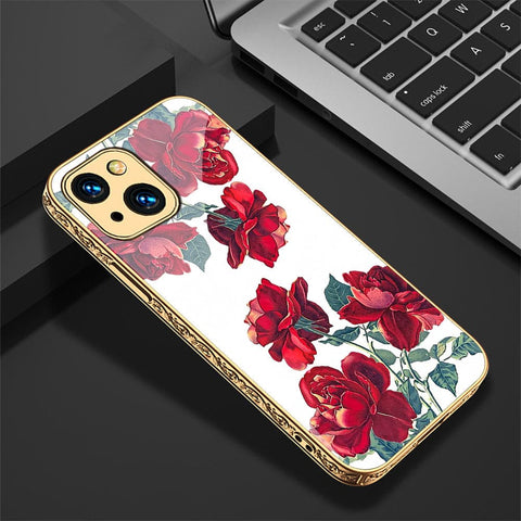 iPhone 13 Cover - Floral Series 2 - HQ Ultra Shine Premium Infinity Glass Soft Silicon Borders Case