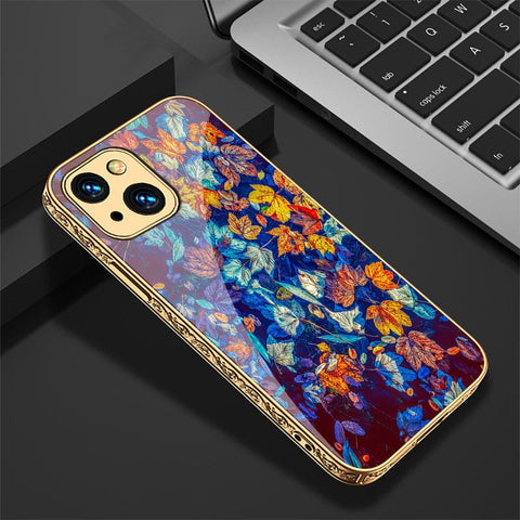 iPhone 13 Cover - Floral Series 2 - HQ Ultra Shine Premium Infinity Glass Soft Silicon Borders Case