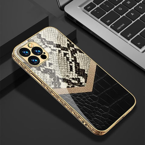 iPhone 12 Pro Max Cover - Printed Skin Series - Premium Electroplated Infinity Ultra Shine Glass Soft Silicon Borders Case