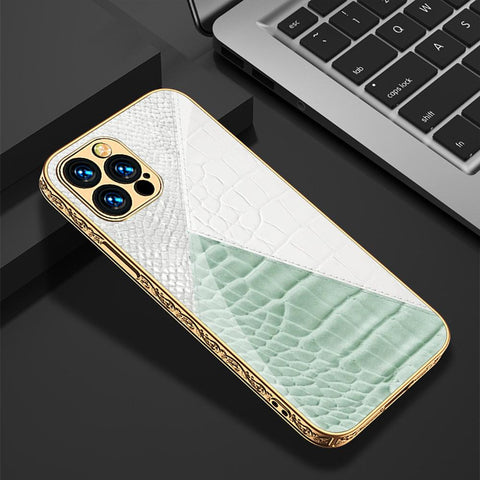 iPhone 12 Pro Max Cover - Printed Skin Series - Premium Electroplated Infinity Ultra Shine Glass Soft Silicon Borders Case