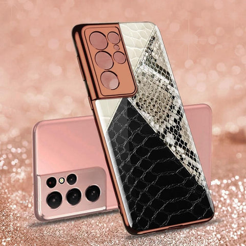 Samsung Galaxy S21 Ultra 5G Cover - Skin Series - Premium Electroplated Infinity Ultra Shine Glass Soft Silicon Borders Case