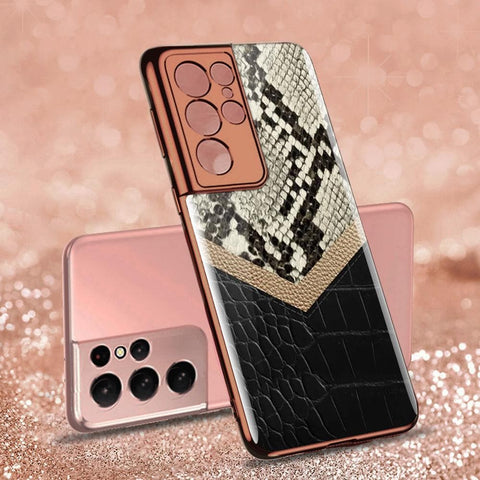 Samsung Galaxy S21 Ultra 5G Cover - Skin Series - Premium Electroplated Infinity Ultra Shine Glass Soft Silicon Borders Case
