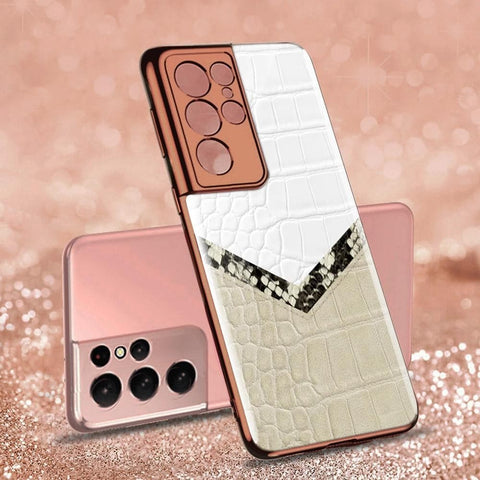 Samsung Galaxy S21 Ultra 5G Cover - Skin Series - Premium Electroplated Infinity Ultra Shine Glass Soft Silicon Borders Case