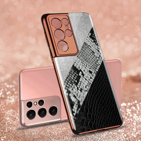 Samsung Galaxy S21 Ultra 5G Cover - Skin Series - Premium Electroplated Infinity Ultra Shine Glass Soft Silicon Borders Case