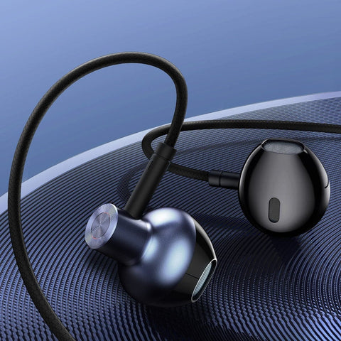 Black - Baseus Encok 3.5mm Wired Handsfree H19