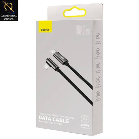 Baseus Legend Elbow TypeC to TypeC 100W 2M Fast Charging Data Cable Black