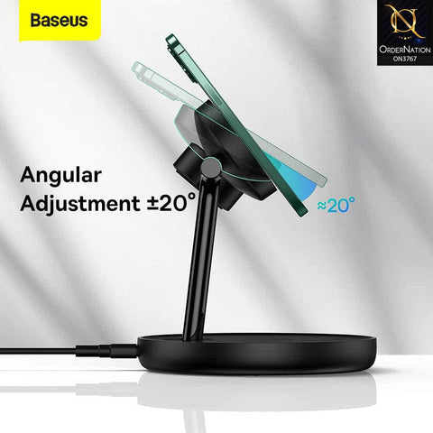 Wireless Charger - Black - Baseus Swan 3-in-1 Wireless Magnetic Charging Bracket 20W Black Universal version (Include: USB For type-C 3A 1m)