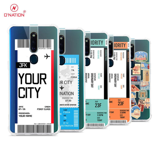 Oppo F11 Pro Cover - Personalised Boarding Pass Ticket Series - 5 Designs - Clear Phone Case - Soft Silicon Borders