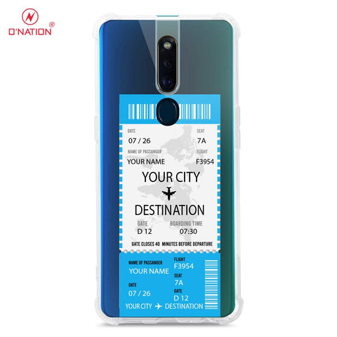 Oppo F11 Pro Cover - Personalised Boarding Pass Ticket Series - 5 Designs - Clear Phone Case - Soft Silicon Borders