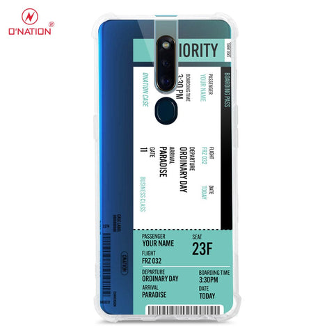 Oppo F11 Pro Cover - Personalised Boarding Pass Ticket Series - 5 Designs - Clear Phone Case - Soft Silicon Borders