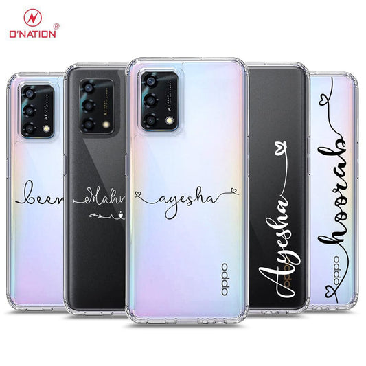 Oppo F19 Cover - Personalised Name Series - 8 Designs - Clear Phone Case - Soft Silicon Borders