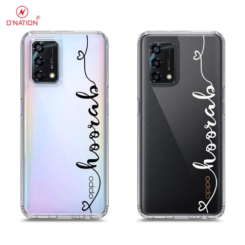 Oppo A74 Cover - Personalised Name Series - 8 Designs - Clear Phone Case - Soft Silicon Borders
