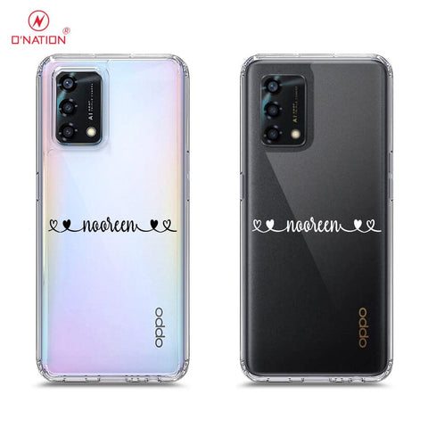 Oppo Reno 6 Lite Cover - Personalised Name Series - 8 Designs - Clear Phone Case - Soft Silicon Borders