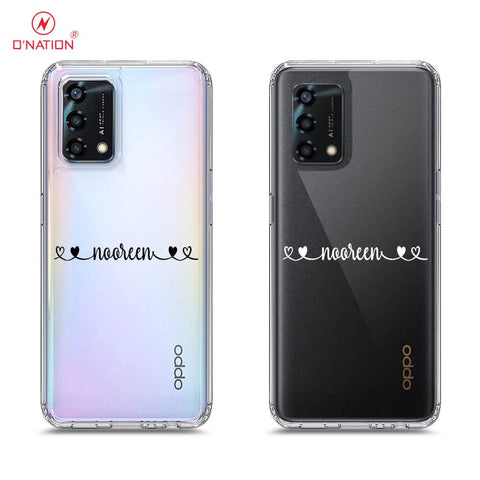 Oppo F19 Cover - Personalised Name Series - 8 Designs - Clear Phone Case - Soft Silicon Borders