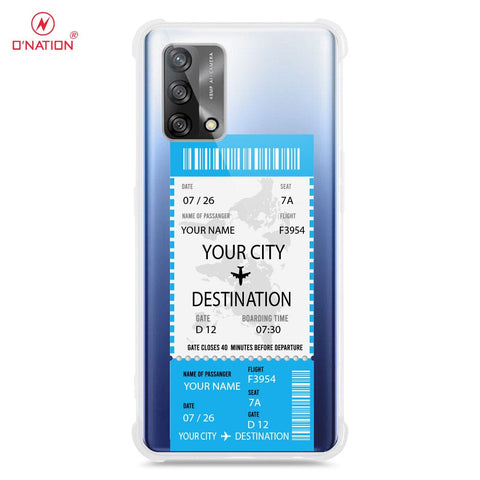 Oppo Reno 6 Lite Cover - Personalised Boarding Pass Ticket Series - 5 Designs - Clear Phone Case - Soft Silicon Borders