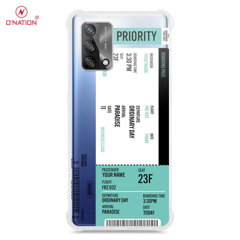 Oppo Reno 6 Lite Cover - Personalised Boarding Pass Ticket Series - 5 Designs - Clear Phone Case - Soft Silicon Borders